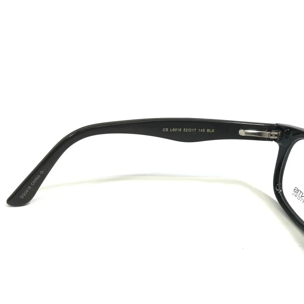 Lantis Eyeglasses Frames L6018 BLK Black Rectangular Full Rim 52-17-145